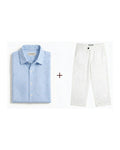 Baby Blue & White Linen Set