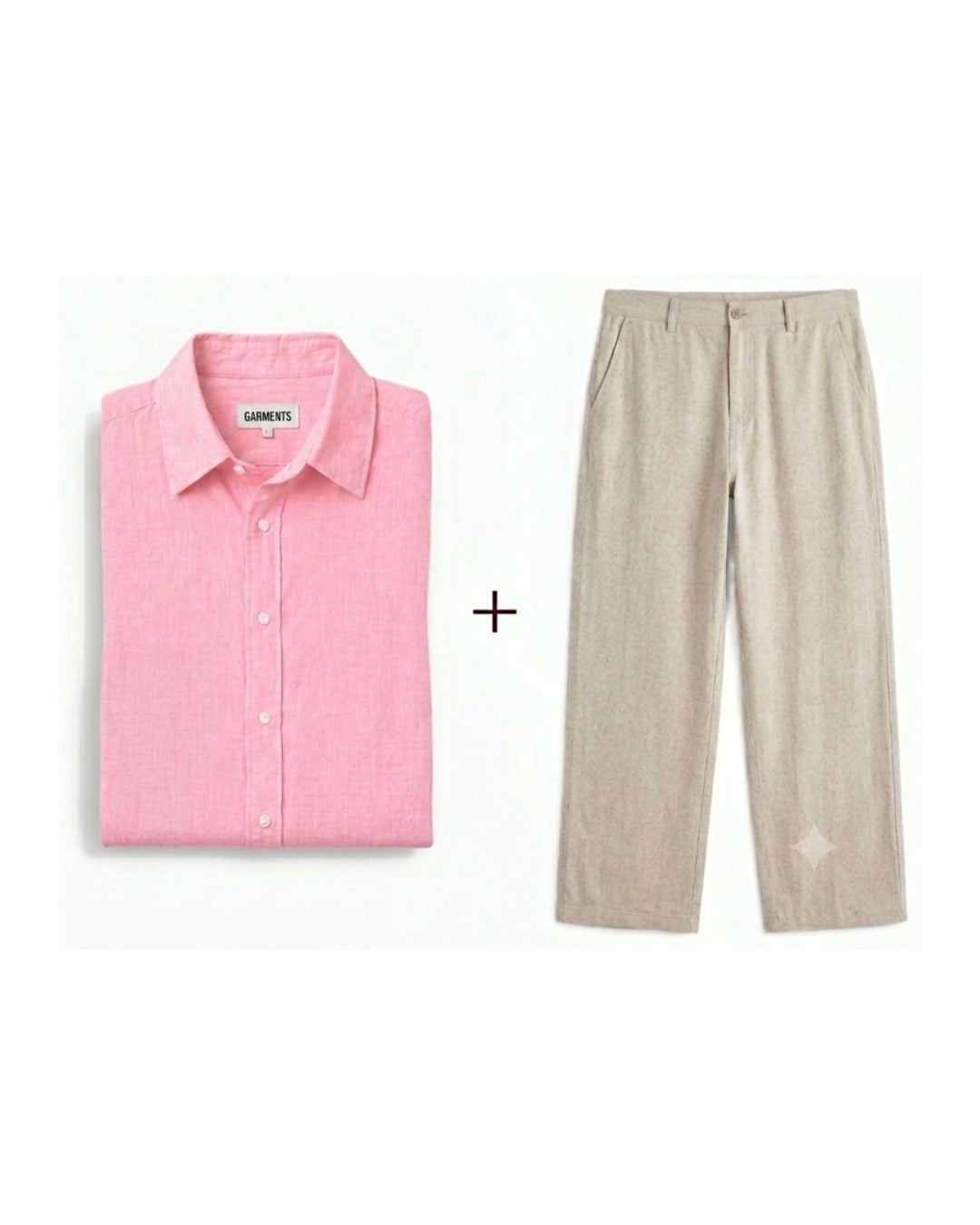 Baby Pink & Beige Linen Set