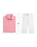 Baby Pink & White Linen set