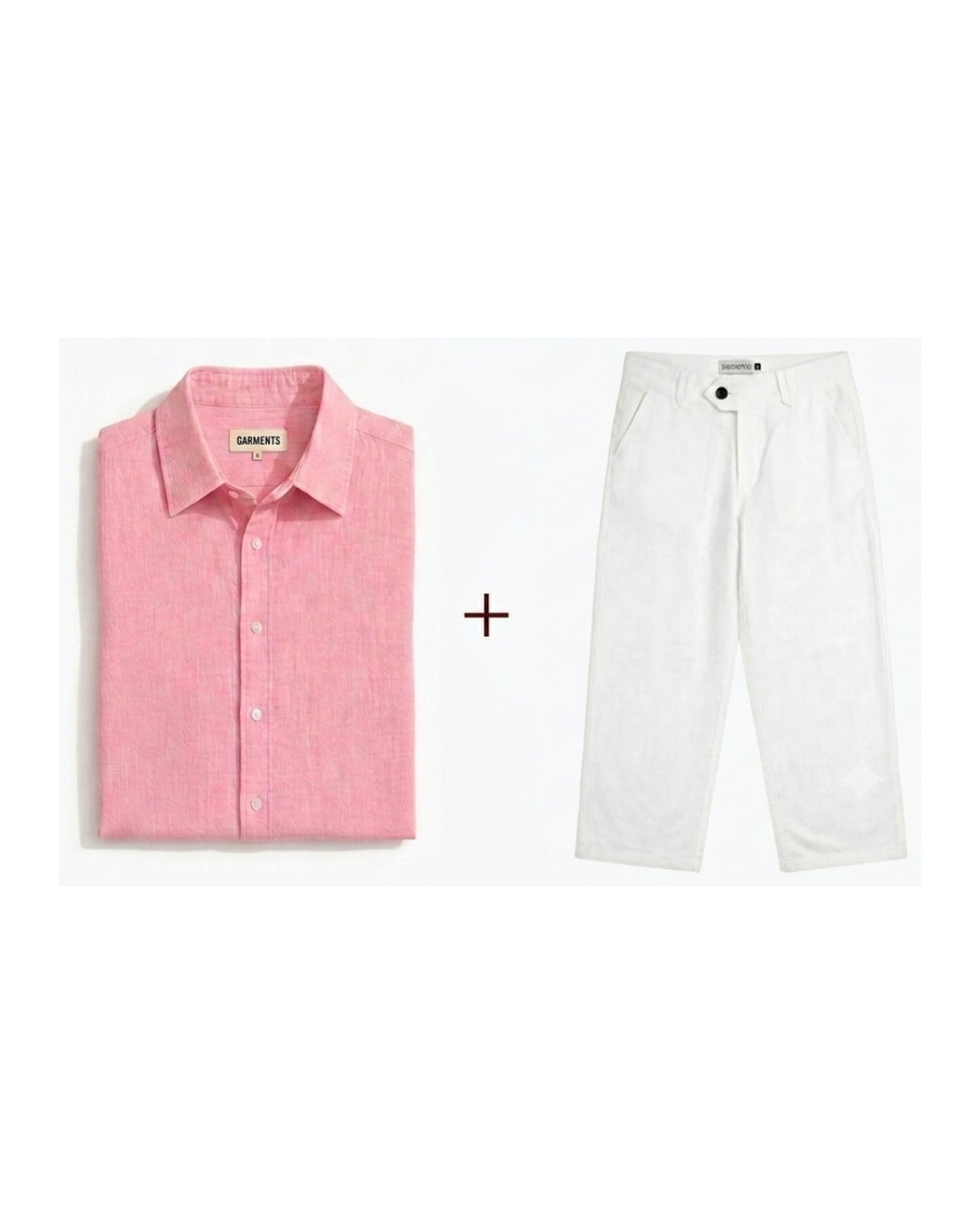 Baby Pink & White Linen set