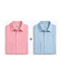 Baby Pink & Sky Blue Linen Shirts Set